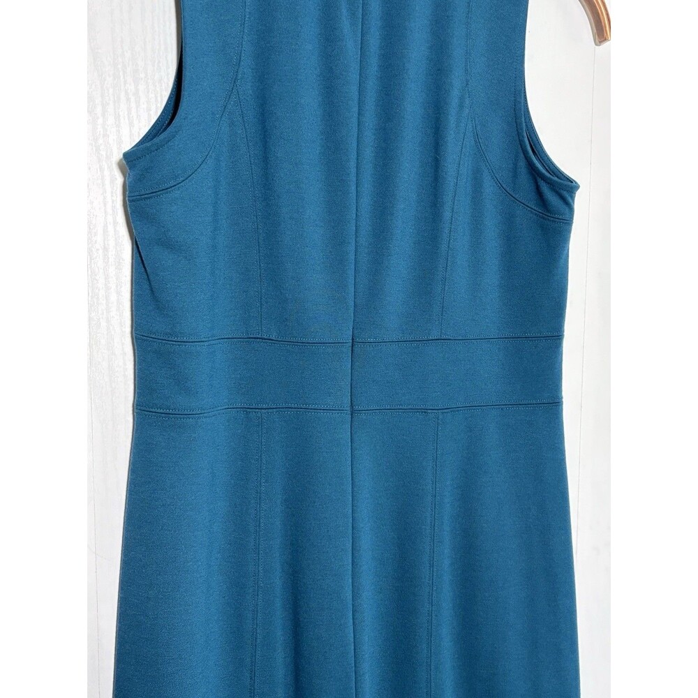 Ann Taylor Sheath Dress Womens 6 Blue Teal Sleeveless Knee Length Stretch Career - Picture 13 of 15
